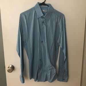 Express Blue Striped Button-up
